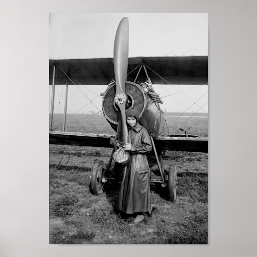 Poster Katherine Stinson Avec Biplane - 1917 (Devant)