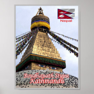 Poster Kathmandu - Boudhanath Stupa - Nepal -