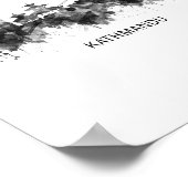 Poster Kathmandu Nepal Skyline BW (Coin)