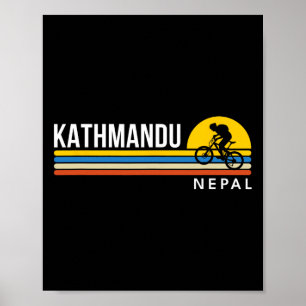 Poster Kathmandu Népal VTT Vélo Rétro Vintage Souvenir