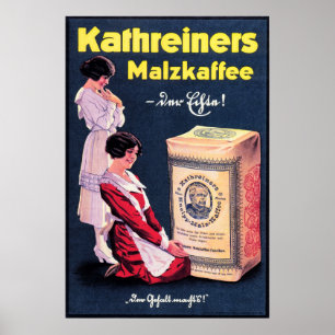 Poster KATHREINERS MALZKAFFEE Allemand Café en poudre Boi