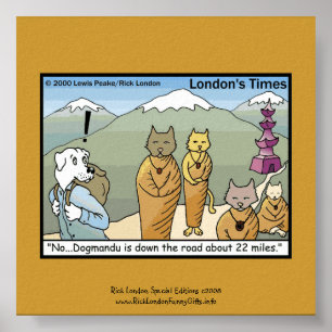 Poster Katmandu et Dogmandu Dessin en toile