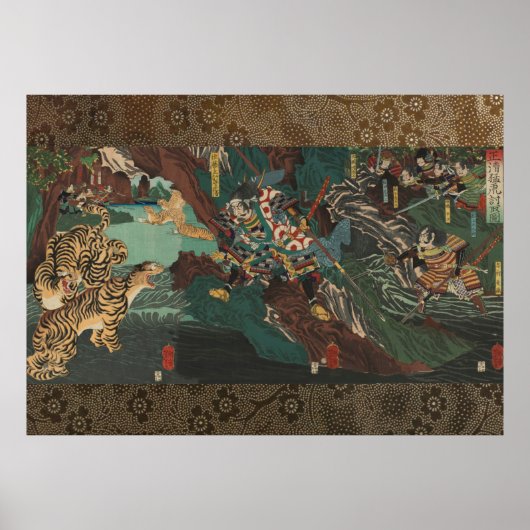 Poster Kato Kiyomosa tiger hunting in Korea (Devant)