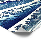 Poster Katsushika Hokusai - Colored Big Wave (Coin)