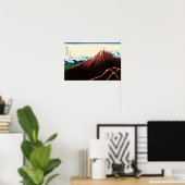 Poster Katsushika Hokusai - Éclairages sous le sommet (Bureau à domicile)