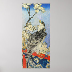 Poster Katsushika Hokusai Hawk and Cherry Blossoms