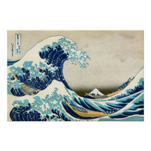 Poster Katsushika Hokusai - La Grande vague au large de K