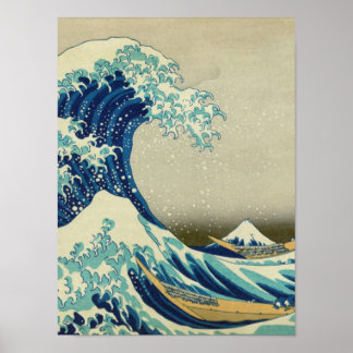 Poster Katsushika Hokusai - La Grande vague au large de K