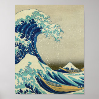 Poster Katsushika Hokusai - La Grande vague au large de K
