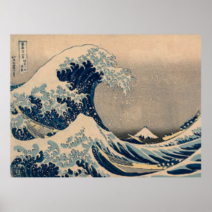 Poster Katsushika Hokusai. La Grande Vague au large de Ka