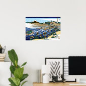 Poster Katsushika Hokusai Le Fuji vu de Kanaya (Bureau à domicile)