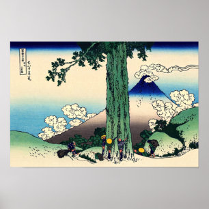 Poster Katsushika Hokusai - Passe Mishima dans la provinc