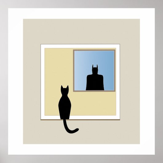 Poster Katt i fönster (Devant)