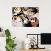 Poster Katzenstudien (Étude d'un chat) 1909 (Bureau à domicile)