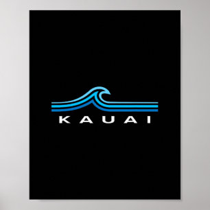 Poster Kauai Hawaii Vagues Vintage Hommes Femmes Filles G