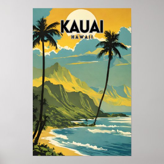 Poster Kauai Nostalgic Travel (Devant)