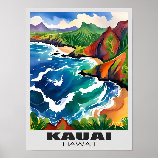Poster Kauai Paradise Wall Art - Île Tropicale Hawaii (Devant)