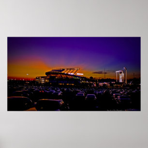 Poster Kauffman Stadium Kansas City HUGE Canvas Art Print