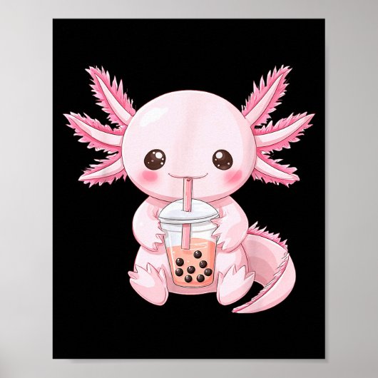 Poster Kawaii Anime Axolotl Boba (Devant)