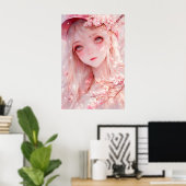 Poster Kawaii Anime Girl (Bureau à domicile)