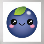 Poster Kawaii Blueberry (Voorkant)