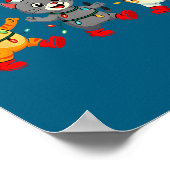 Poster Kawaii Cats Santa Hat Dancing Lights Christmas Dan (Coin)