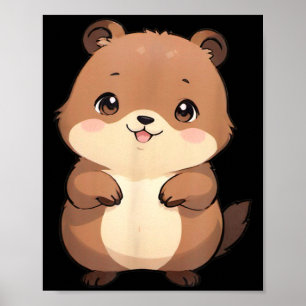 Poster Kawaii Chibi Marmotte - Panfurware Llc