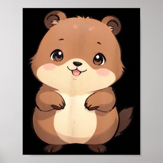 Poster Kawaii Chibi Marmotte - Panfurware Llc  (Devant)