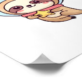 Poster Kawaii Chibi Sloth Astronaut – Cute Space Sloth Ca (Coin)