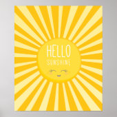 Poster KAWAII CIEL jaune vif gras soleil souriant ensolei (Devant)