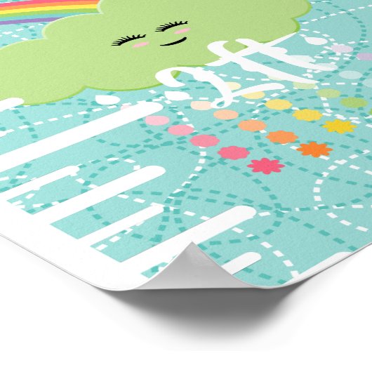 Poster Kawaii Cute Cloud Sun Moon Rainbow Growth Chart (Coin)