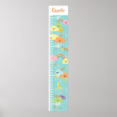 Poster Kawaii Cute Cloud Sun Moon Rainbow Growth Chart (Devant)