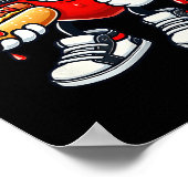 Poster Kawaii drôle cœur mangeant hot dog Saint-Valentin (Coin)