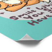 Poster Kawaii drôle de renard souriant et faire du yoga p (Coin)