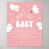 Poster Kawaii Halloween ne pas dire Baby shower Jeu signe (Devant)