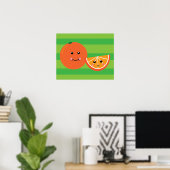 Poster Kawaii Orange (Bureau à domicile)