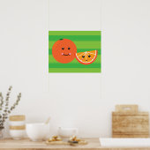 Poster Kawaii Orange (Cuisine)