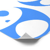 Poster Kawaii Panda bébé bleu et blanc modèle (Coin)