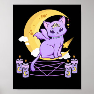 Poster Kawaii Pastel Goth Cute Chat Noir Déplaisant