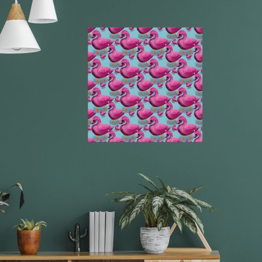 Poster Kawaii Pink Duck Pattern – Adorable Aesthetic Maxi (Salon 1)