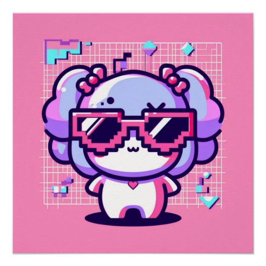 Poster Kawaii Pixel Pal (Devant)