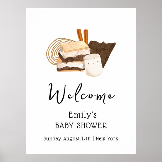 Poster Kawaii S'more Fun Baby shower Bienvenue (Devant)