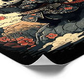 Poster Kawaii Style japonais Samurai Anime Panda (Coin)