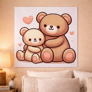 Poster Kawaii Teddy Bear Hug