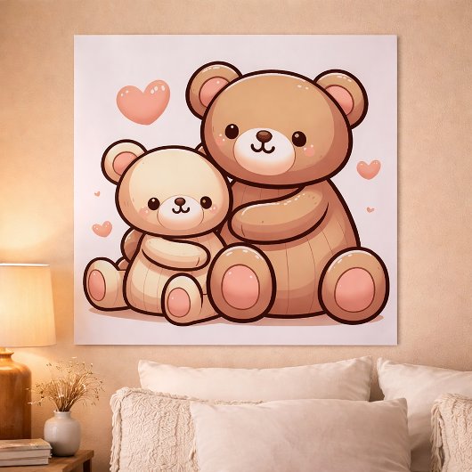 Poster Kawaii Teddy Bear Hug