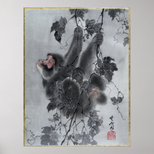 Poster Kawanabe Kyōsai Singes