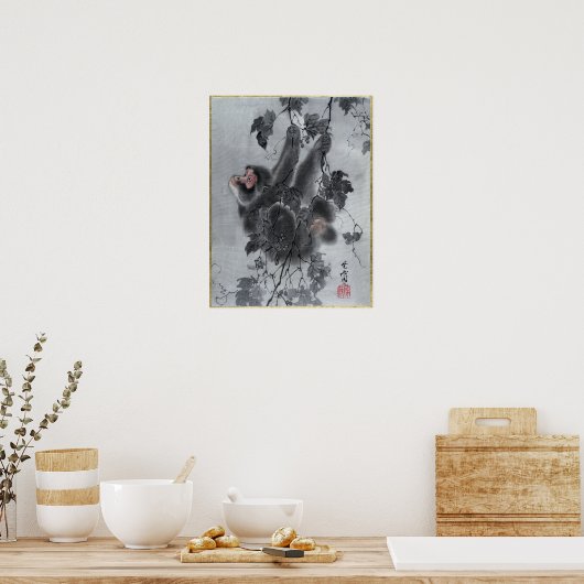 Poster Kawanabe Kyōsai Singes (Cuisine)