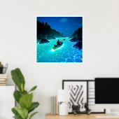Poster Kayak dans la conception de l'eau brillante (Bureau à domicile)