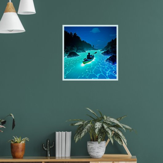 Poster Kayak dans la conception de l'eau brillante (Salon 1)