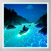 Poster Kayak dans la conception de l'eau brillante (Devant)